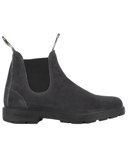 Steel Grey coloured Blundstone 1910 Steel Grey Suede Leather Chelsea Boots on white background 