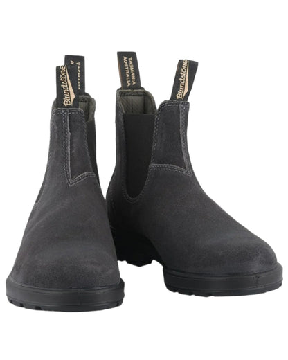 Steel Grey coloured Blundstone 1910 Steel Grey Suede Leather Chelsea Boots on white background 