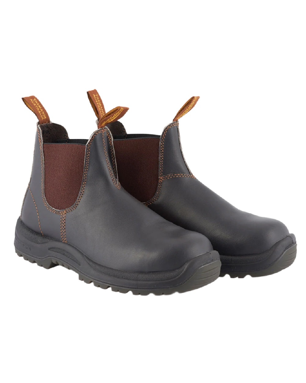 Brown coloured Blundstone 192 Safety Boots on white background 