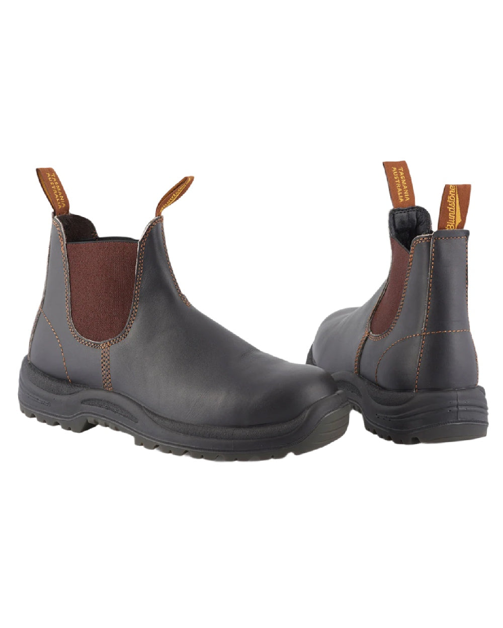 Brown coloured Blundstone 192 Safety Boots on white background 