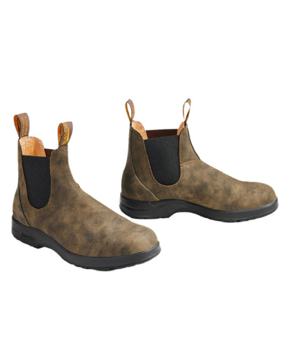 Rustic Brown Coloured Blundstone 2056 Rustic Brown Chelsea Boots on   white background 