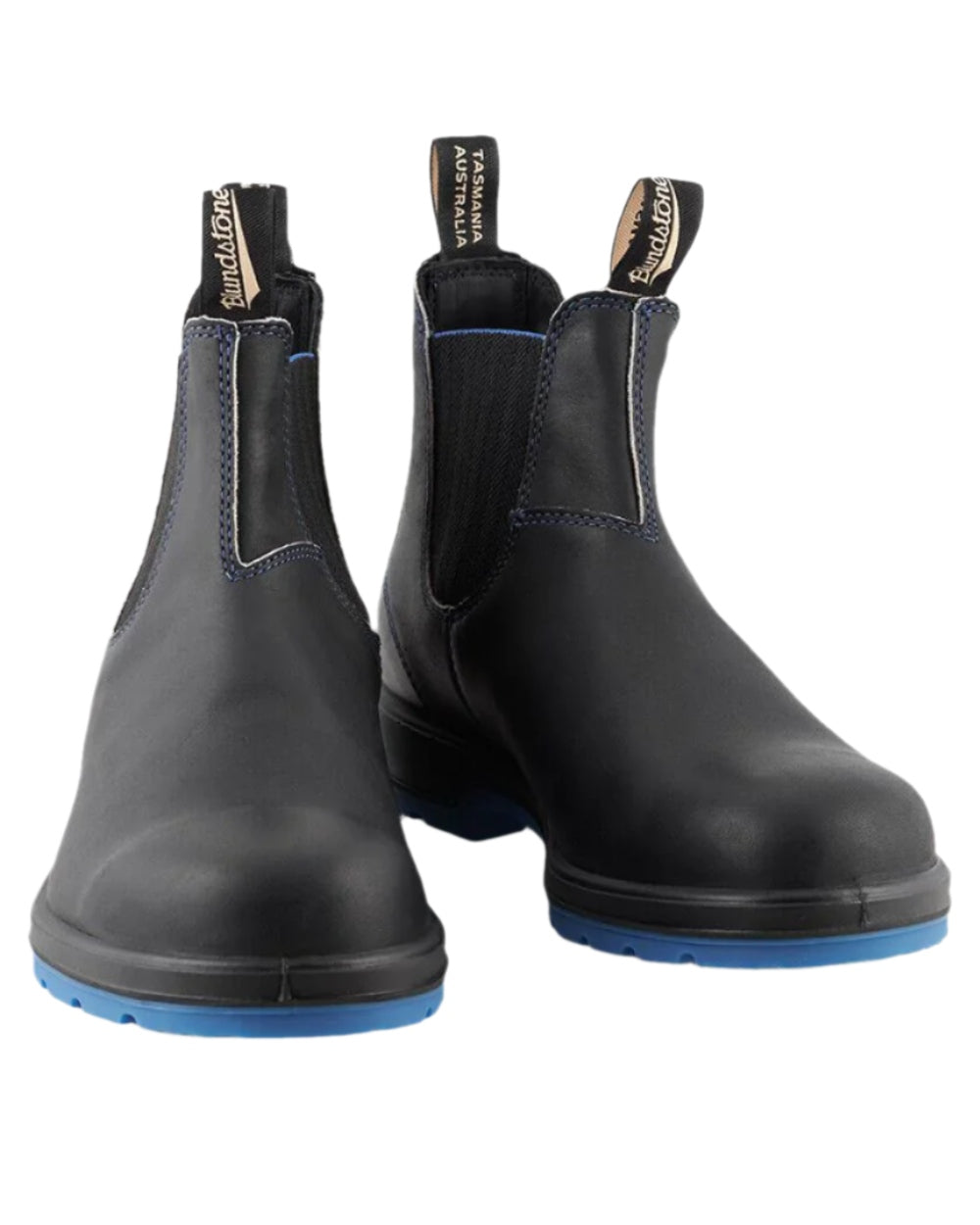 Black Blue Black Coloured Blundstone 2343 Black Blue Black Chelsea Boots on white background 