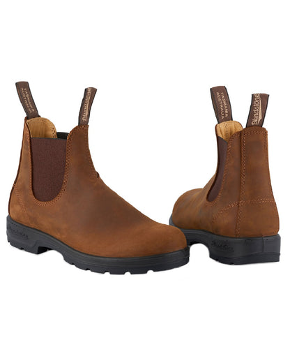 Saddle Brown coloured Blundstone 562 Saddle Brown Leather Boots on white background 