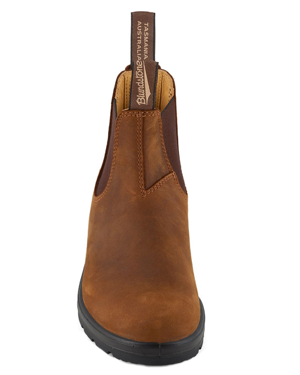 Saddle Brown coloured Blundstone 562 Saddle Brown Leather Boots on white background 