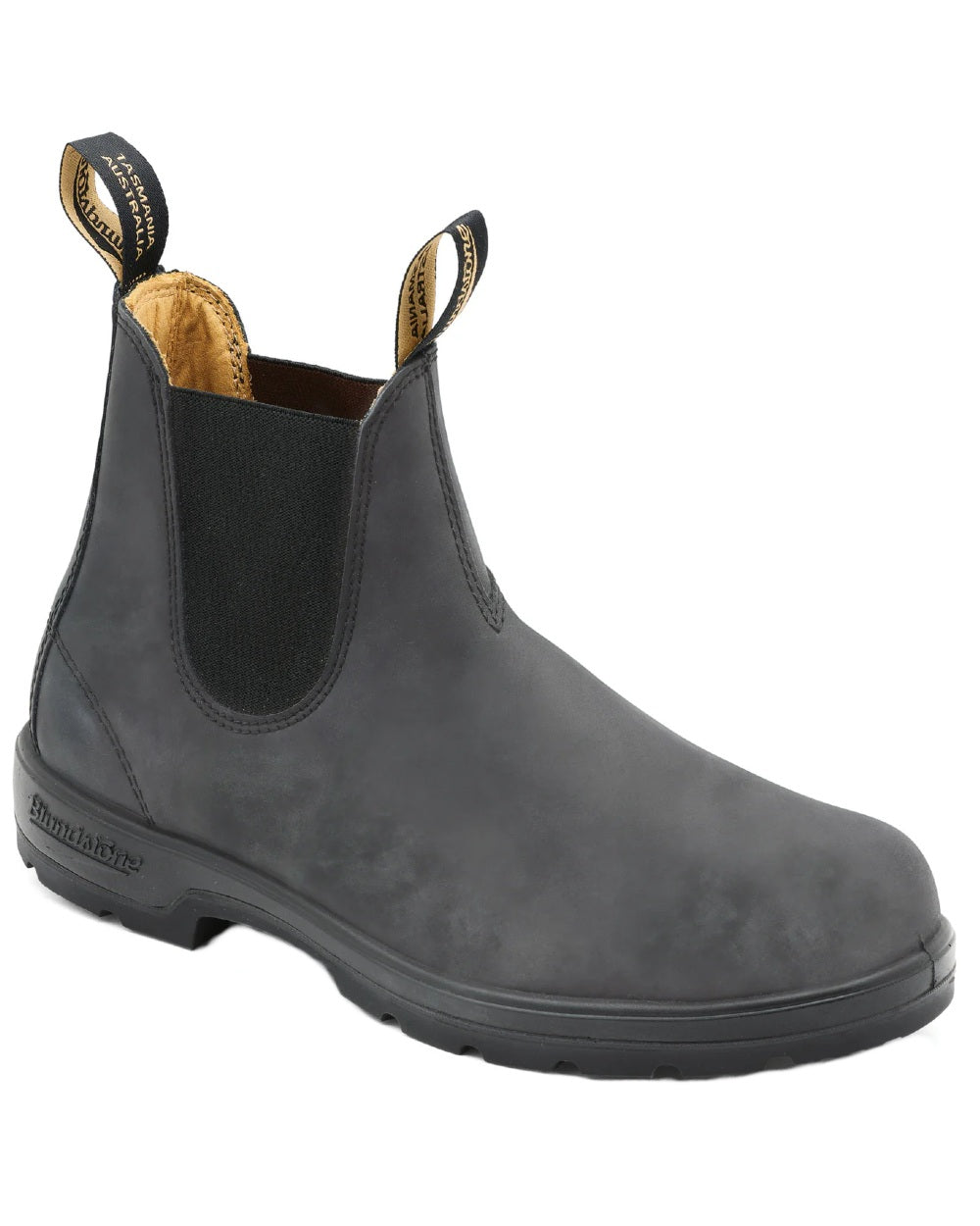 Rustic Black coloured Blundstone 587 Rustic Black Leather Boots on white background 