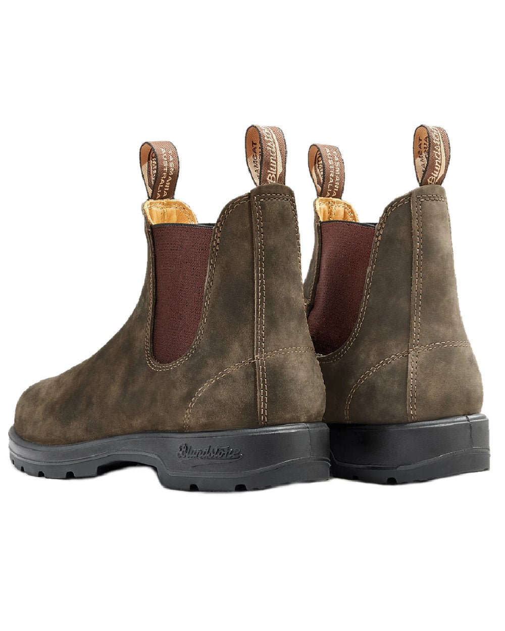 Rustic Brown coloured Blundstone Classic 585 Chelsea Boots on white background 