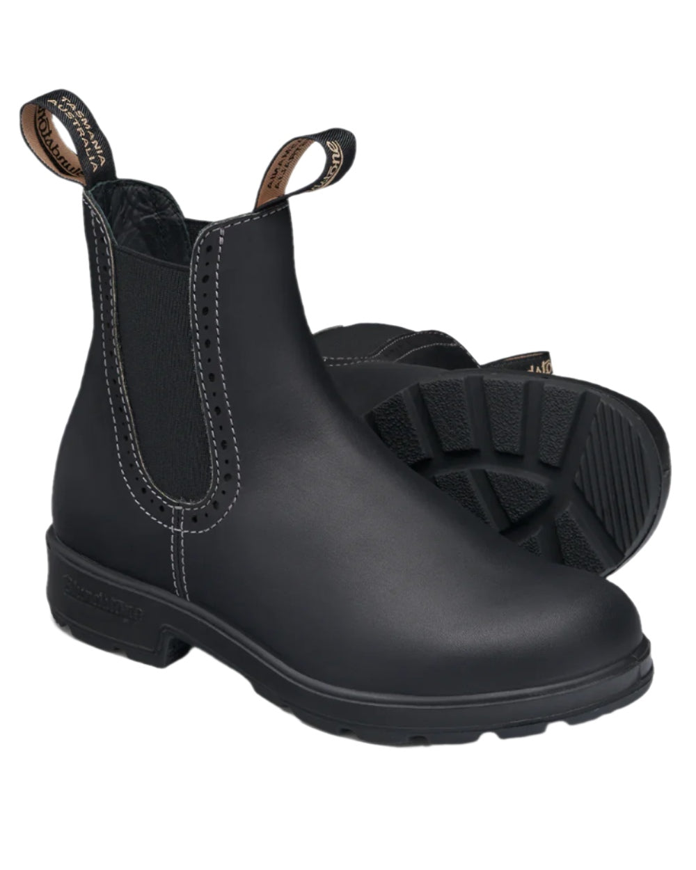 Black Coloured Blundstone Womens 1448 Black Chelsea Boots on white background 