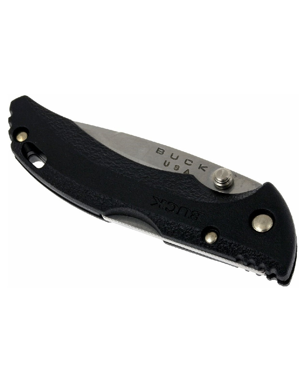 Black coloured Buck 284 Bantam BBW Knife on white background 