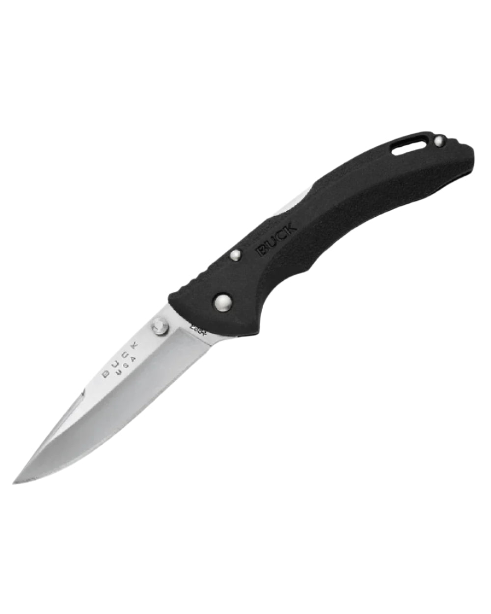 Black coloured Buck Bantam BLW Knife on white background
