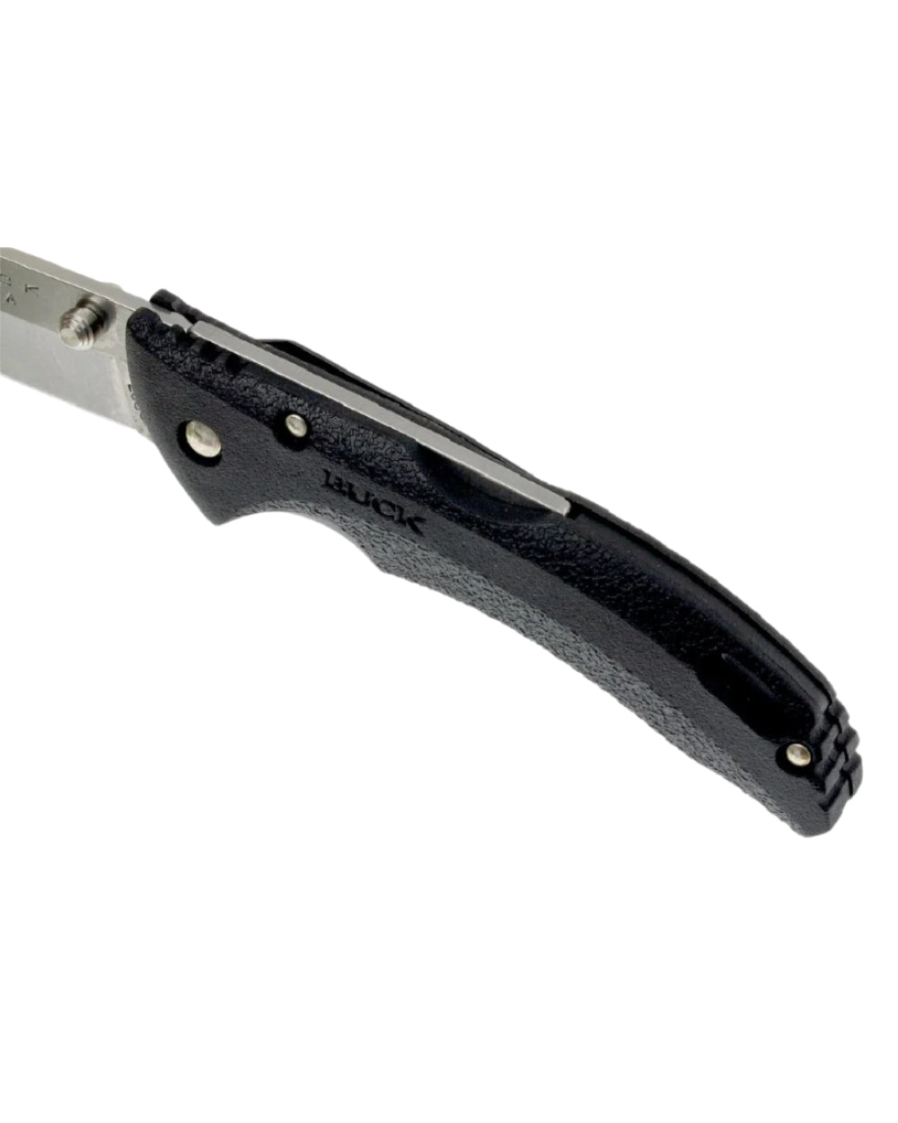 Black coloured Buck Bantam BLW Knife on white background