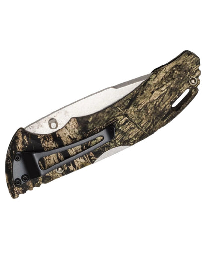 Green Camo coloured Buck Bantam BLW Knife on white background 