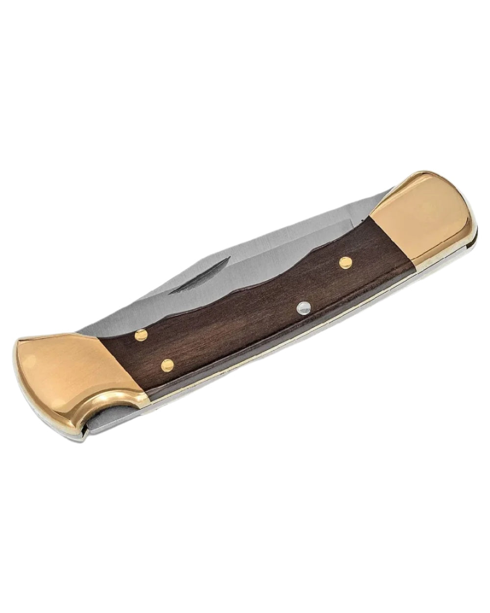 Buck Folding Hunter Knife Finger Grooved on white background