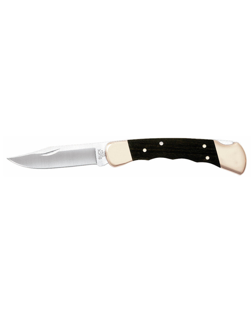 Buck Folding Hunter Knife Finger Grooved on white background