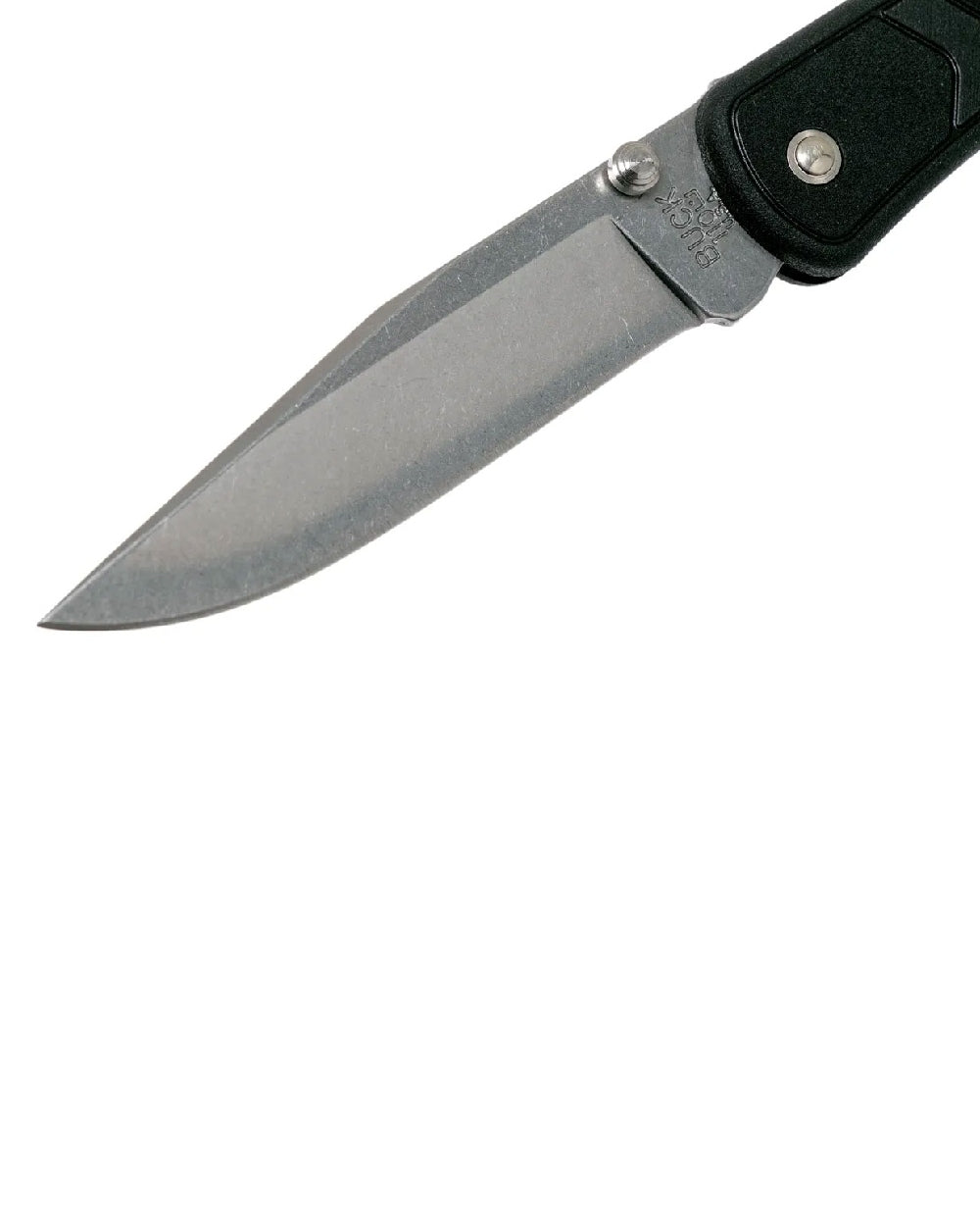 Black coloured Buck Folding Hunter Slim Knife on white background 