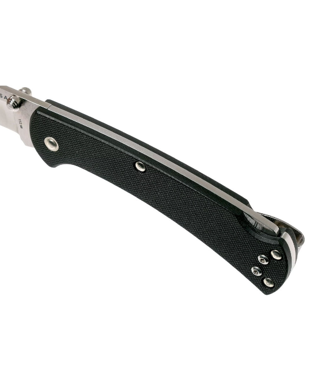 Black coloured Buck Ranger Pro Slim Knife on white background 