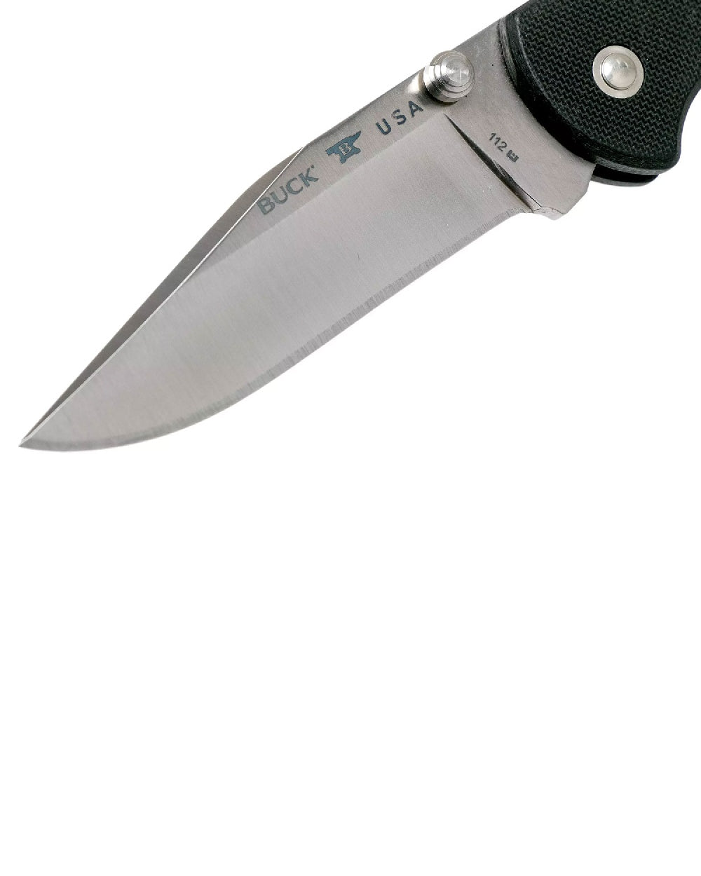 Black coloured Buck Ranger Pro Slim Knife on white background 