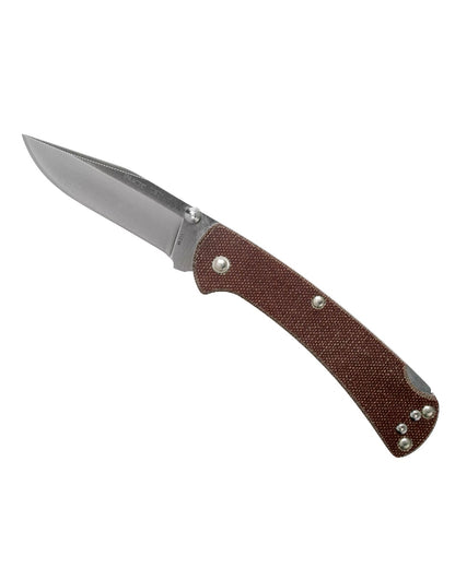 Brown coloured Buck Ranger Pro Slim Knife on white background 