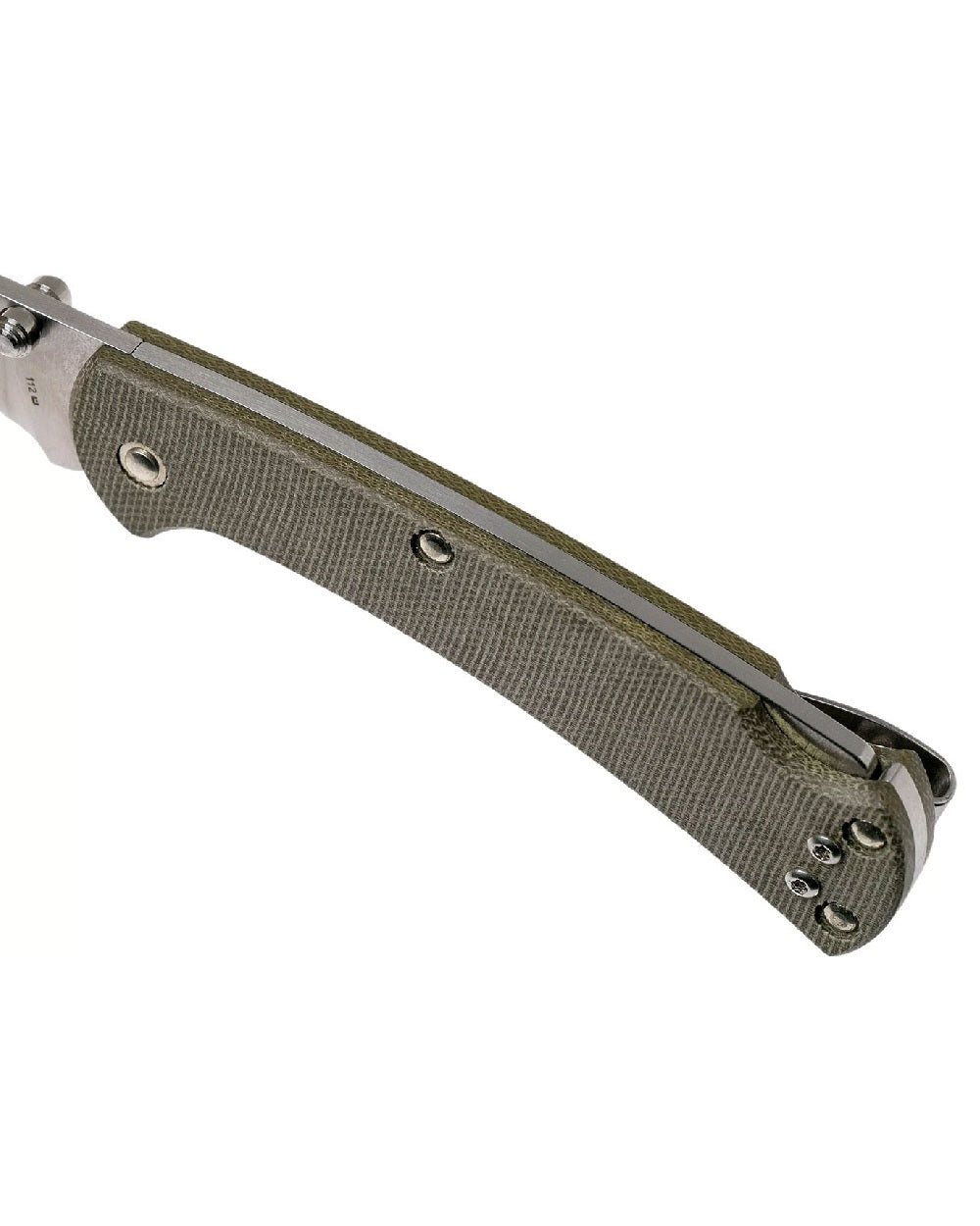 Green coloured Buck Ranger Pro Slim Knife on white background 