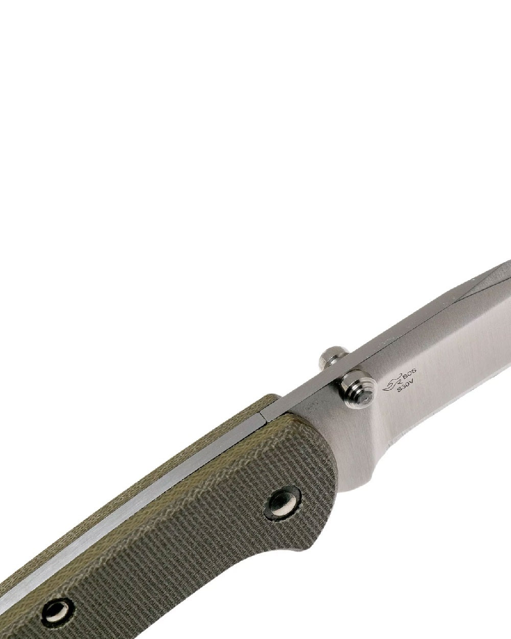 Green coloured Buck Ranger Pro Slim Knife on white background 