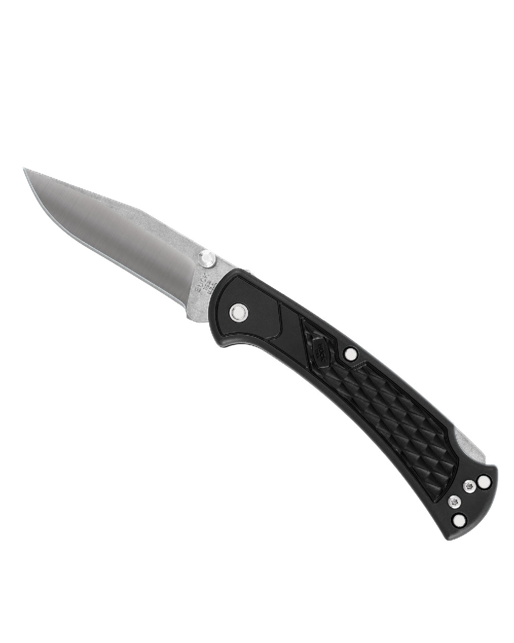 Black coloured Buck Ranger Slim Select Knife on white background 