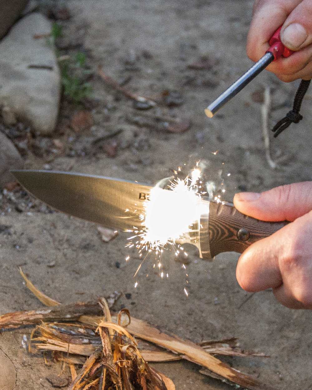 Buck Selkirk Knife on forest background