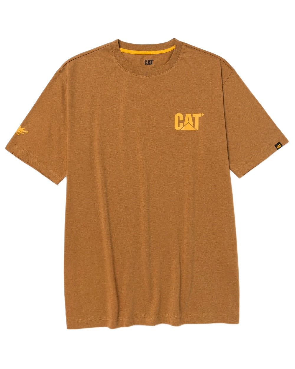 Bronze Coloured Caterpillar Mens Graphic Tee on white background
