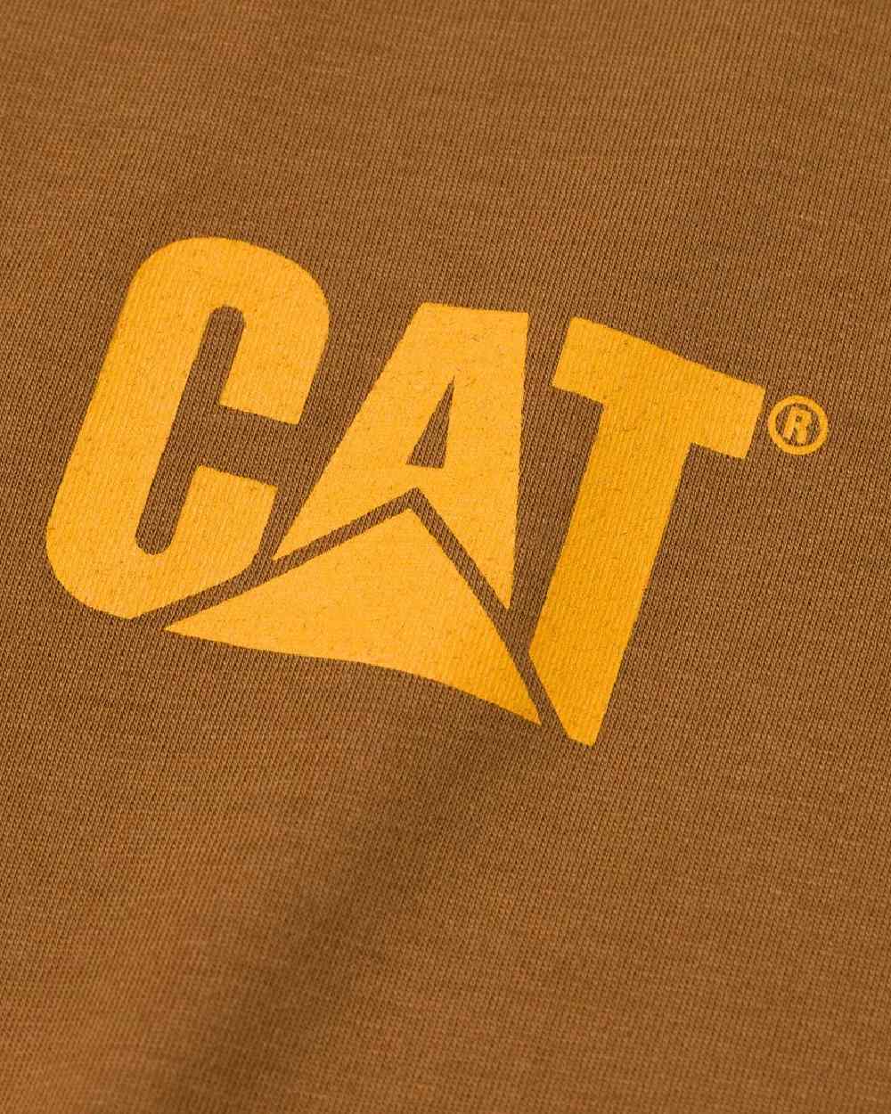 Bronze Coloured Caterpillar Mens Graphic Tee on white background
