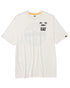 Vanilla Coloured Caterpillar Mens Graphic Tee on white background
