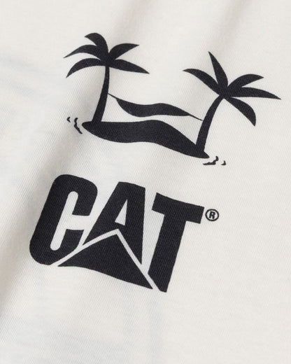 Vanilla Coloured Caterpillar Mens Graphic Tee on white background
