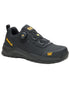 Black Coloured Caterpillar Mens Inductor Tech Low Safety Trainers on white background 