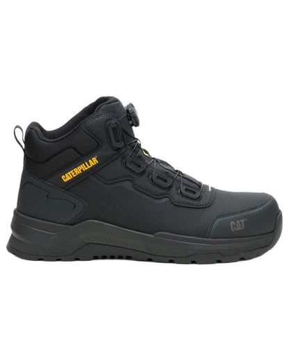 Black Coloured Caterpillar Mens Inductor Tech Mid Safety Boots on white background 