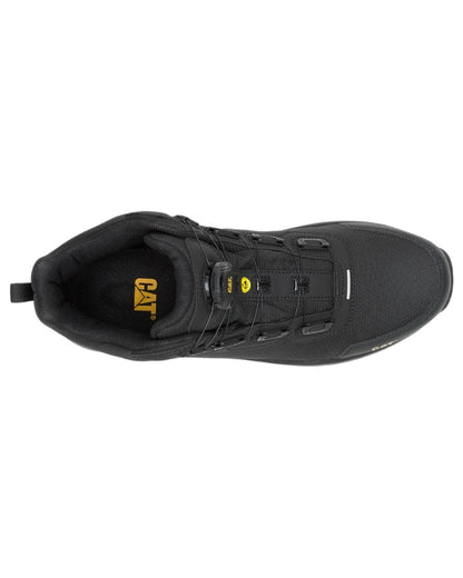 Black Coloured Caterpillar Mens Inductor Tech Mid Safety Boots on white background 
