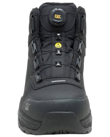 Black Coloured Caterpillar Mens Inductor Tech Mid Safety Boots on white background 