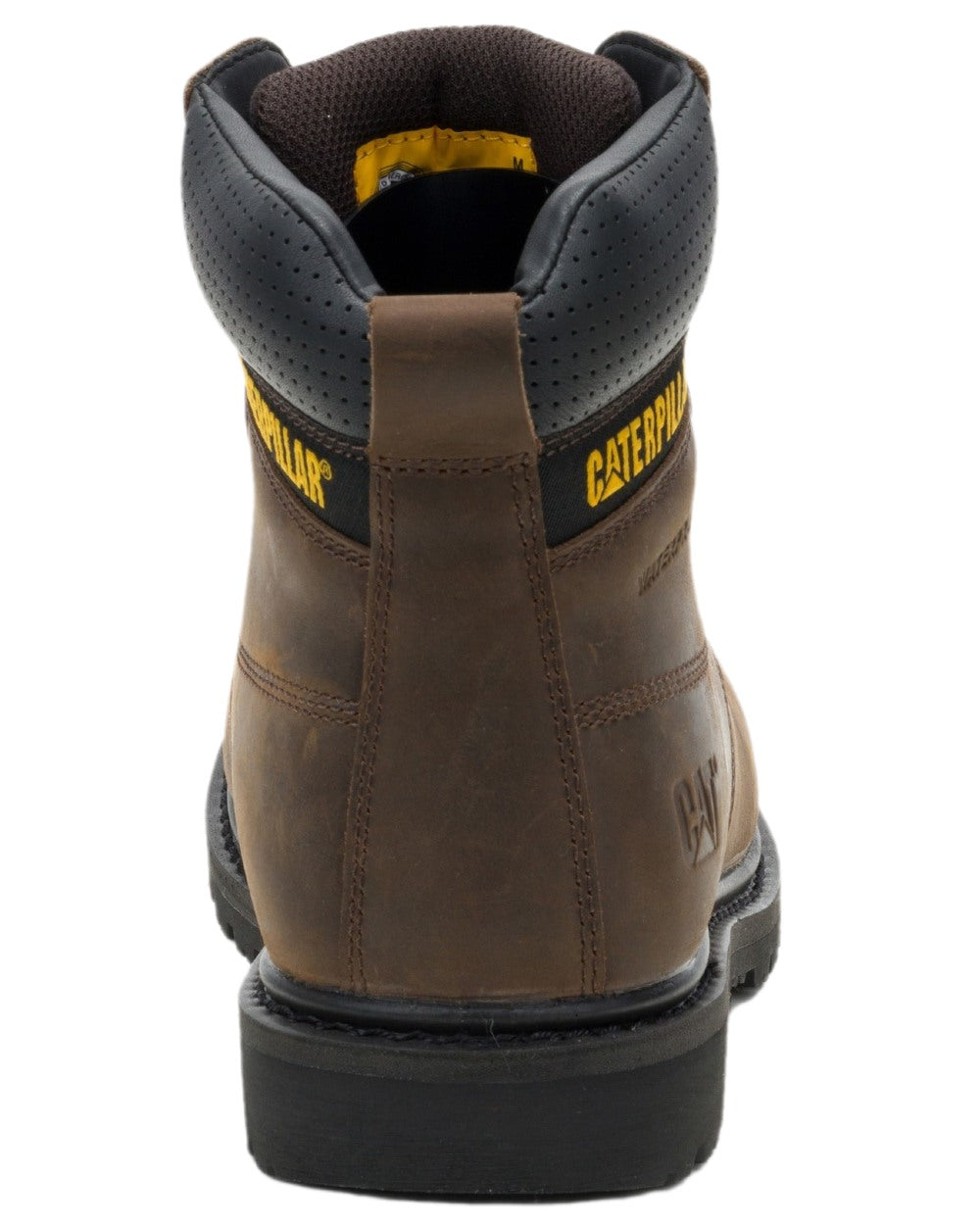Brown Coloured Caterpillar Mens Silva Lace Up Occupational Work Boots on white background 