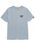 Blue Fog Heather Coloured Caterpillar Trademark Tee on white background 