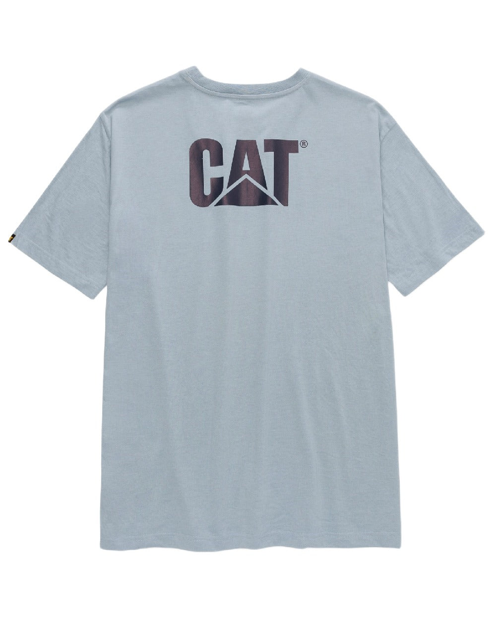 Blue Fog Heather Coloured Caterpillar Trademark Tee on white background 