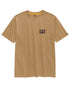 Khaki Coloured Caterpillar Trademark Tee on white background 