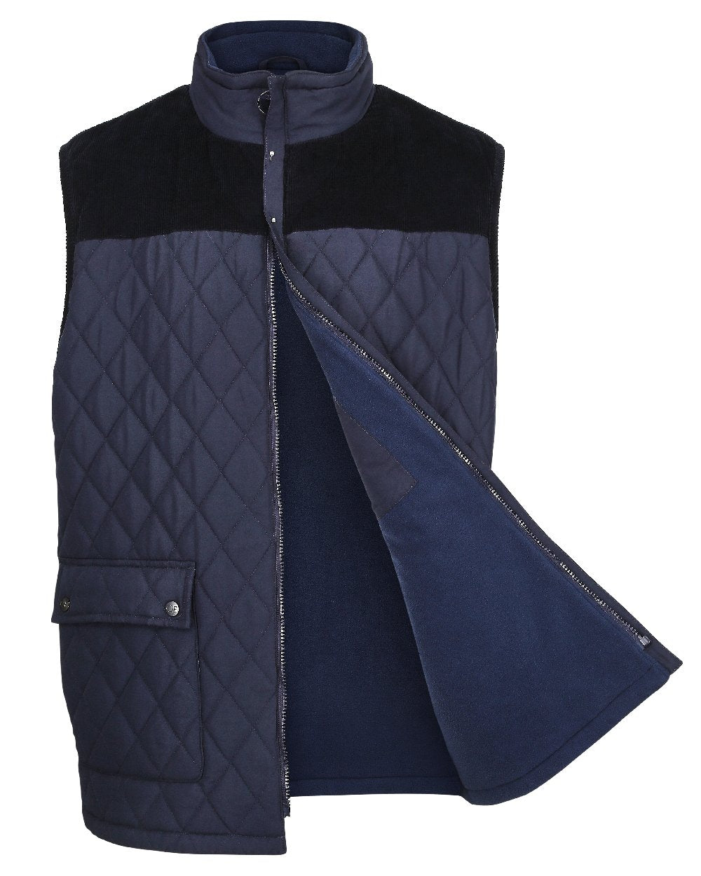 Navy coloured Champion Arundel Diamond Quilted Bodywarmer on white background 