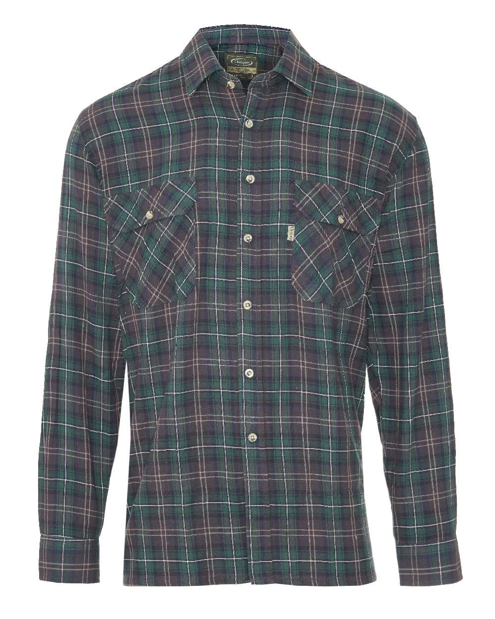 Green coloured Champion Kilbeggan Tartan Shirt on white background 