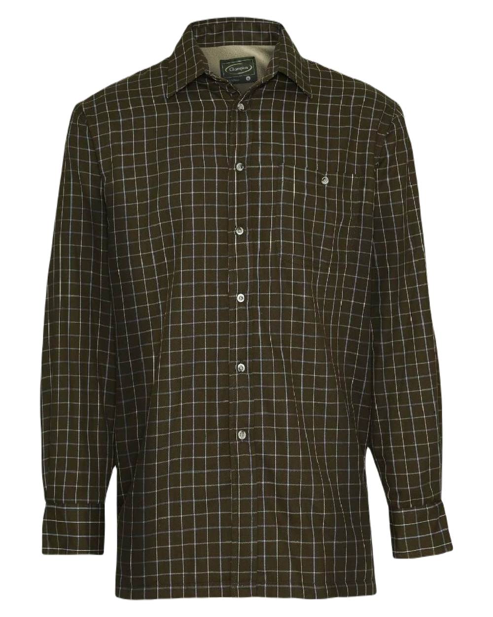 Green coloured Champion Milton Micro Fleece Lined Shirt on white background