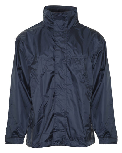 Navy coloured Champion Typhoon Waterproof Shell Jacket on white background 