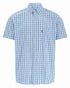 Blue coloured Champion Whitstable Short Sleeve Shirt on white background 