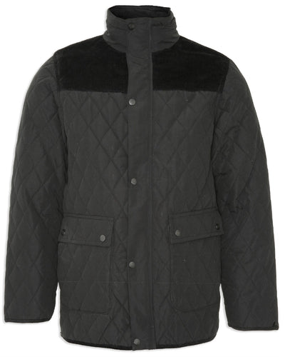 Champion Lewis Diamond Quilted Jacket in Black #colour_black