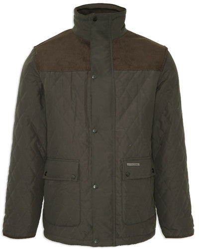 Champion Lewis Diamond Quilted Jacket in Olive #colour_olive