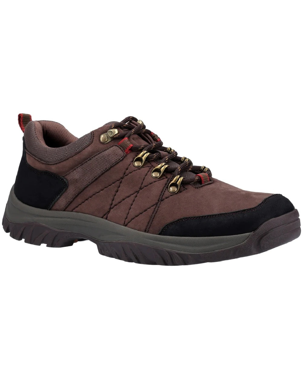 Brown coloured Cotswold Toddington Hiking Shoes on white background 