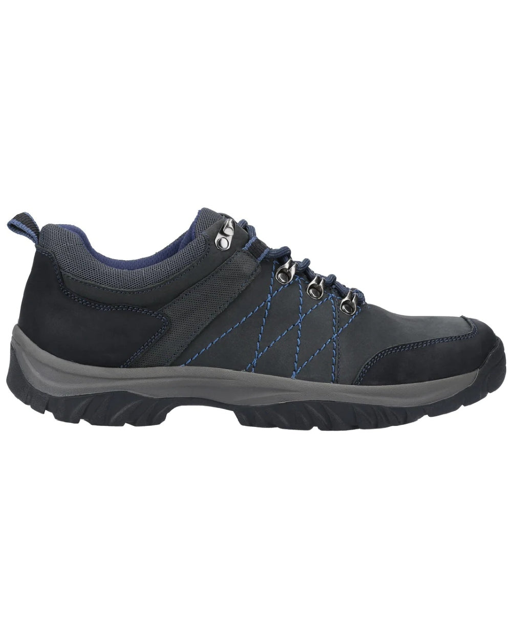 Navy coloured Cotswold Toddington Hiking Shoes on white background