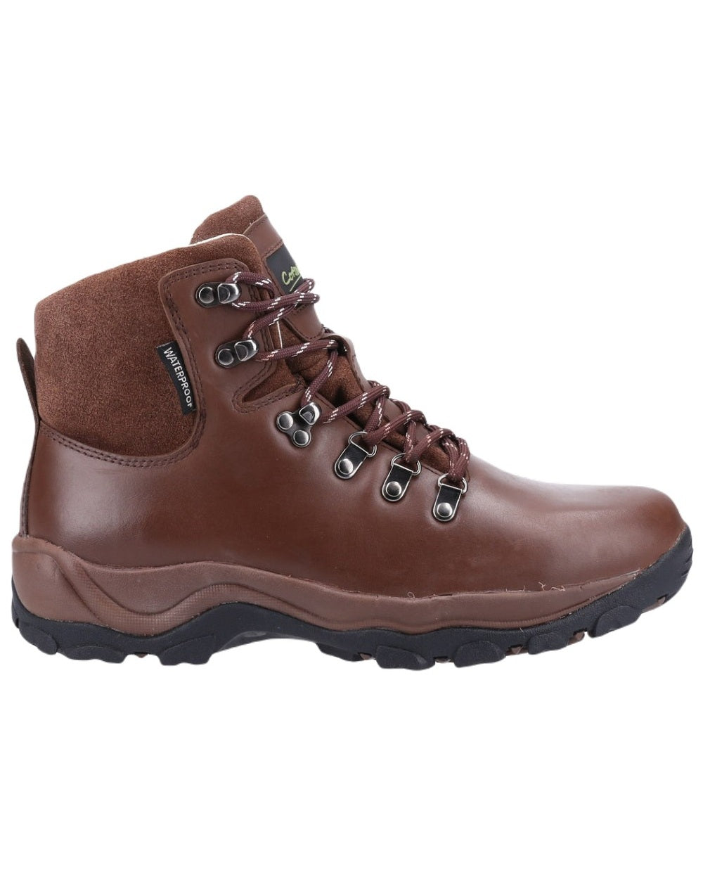 Brown coloured Cotswold Womens Barnwood Hiking Boots on white background 