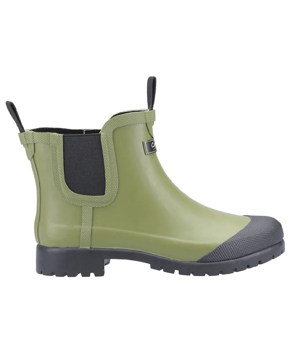 Green coloured Cotswold Womens Blenheim Waterproof Ankle Boots on white background 