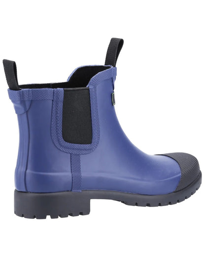 Navy coloured Cotswold Womens Blenheim Waterproof Ankle Boots on white background 