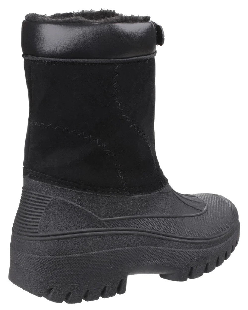 Black coloured Cotswold Womens Venture Waterproof Winter Boots on white background 